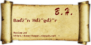 Baán Hágár névjegykártya