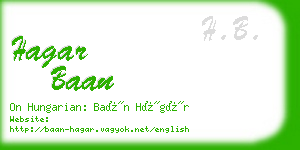 hagar baan business card